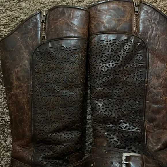 Corral Boots with Silver stud & Lattice details, full zip - Picture 5 of 11